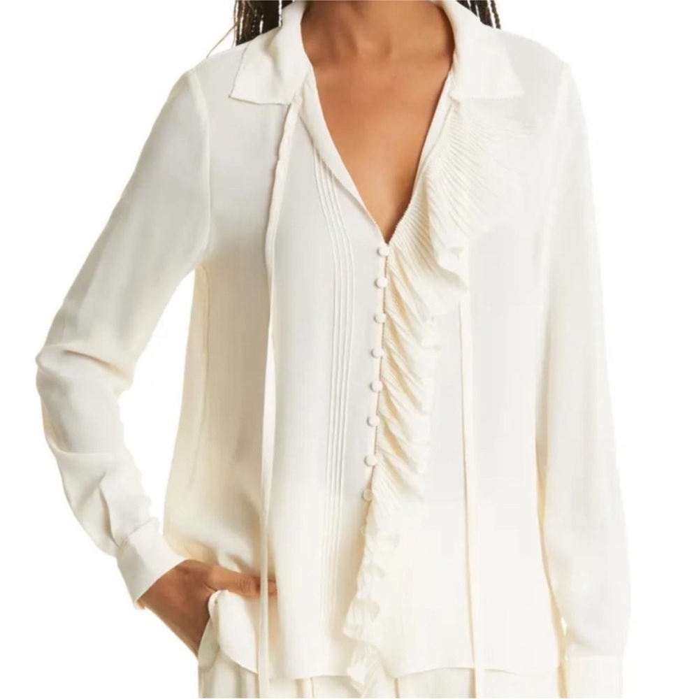 Ted Baker Thelmah Blouse sz 6 ruffle tie front top
